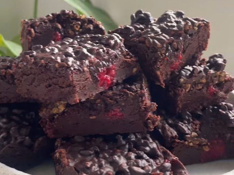 Coco Crunchie Raspberry Chocolate Brownies